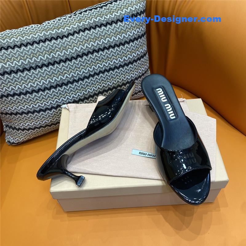 M1um1u fish mouth high heel slippers