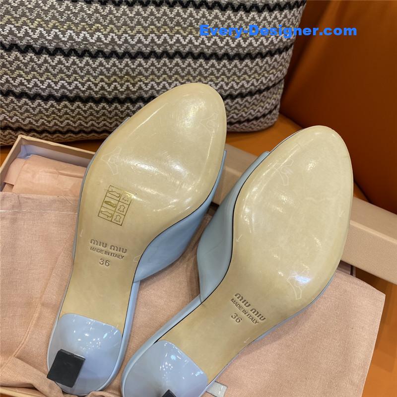 M1um1u fish mouth high heel slippers