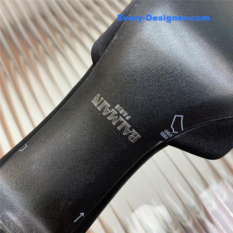 Balmain runway silk heeled slides