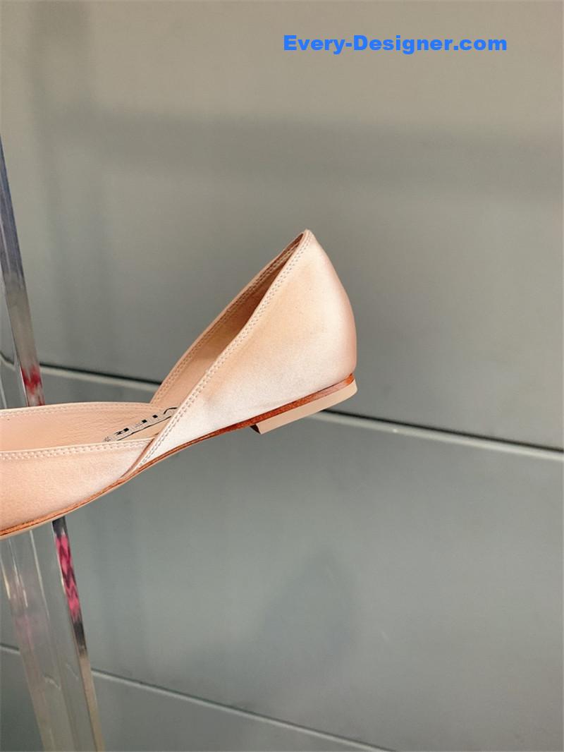 Roger vivier new hollow square buckle flat bottom