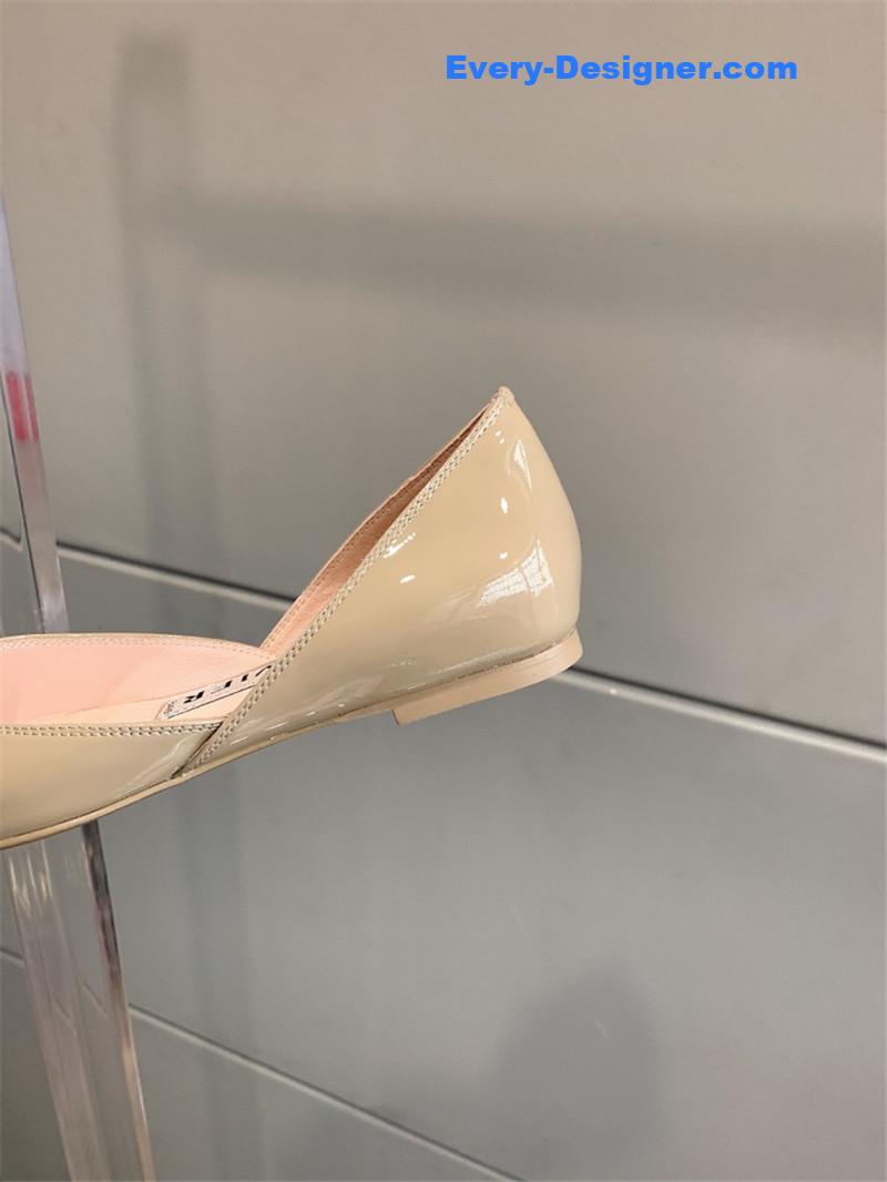 Roger vivier new hollow square buckle flat bottom