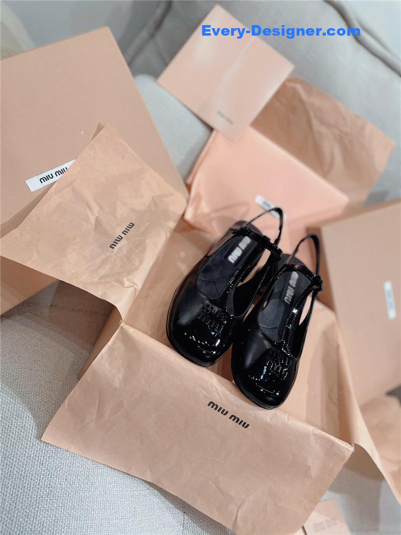 M1um1u spring summer patent leather strap high heels