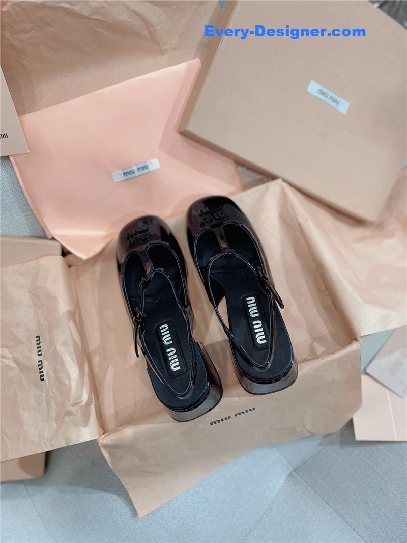 M1um1u spring summer patent leather strap high heels
