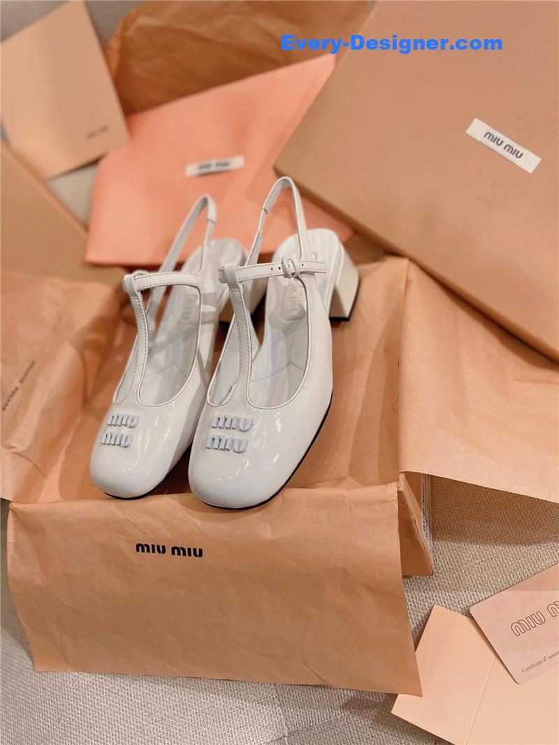 M1um1u spring summer patent leather strap high heels