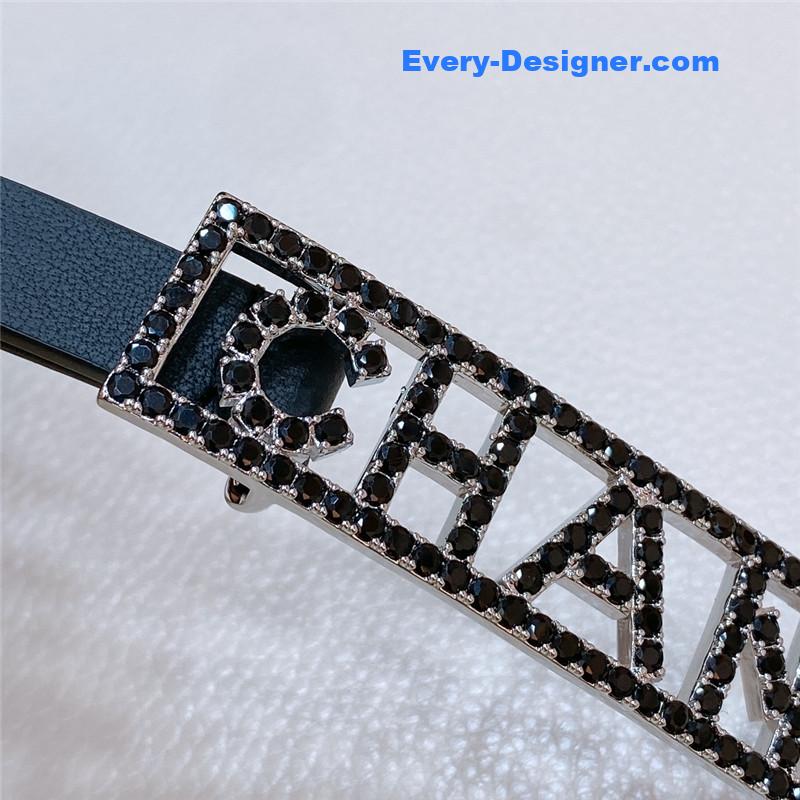 ch**el stainless steel buckle D1am0nd calfskin belt