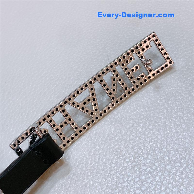 ch**el stainless steel buckle D1am0nd calfskin belt