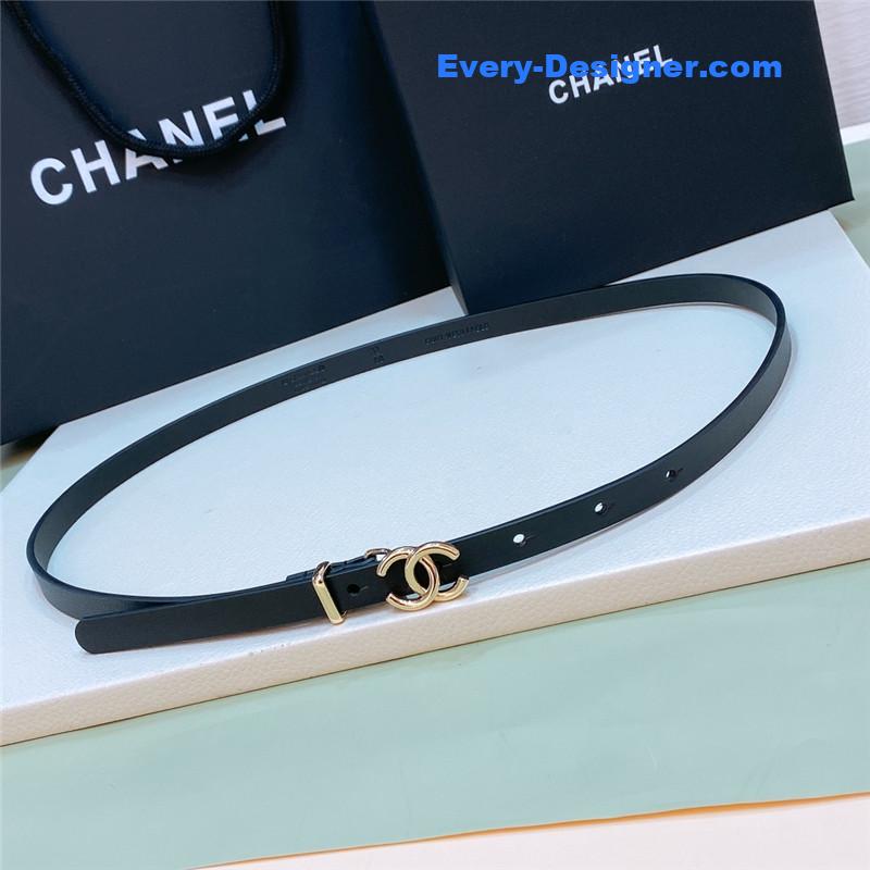 Ch**el brass gold-tone metal calfskin belt