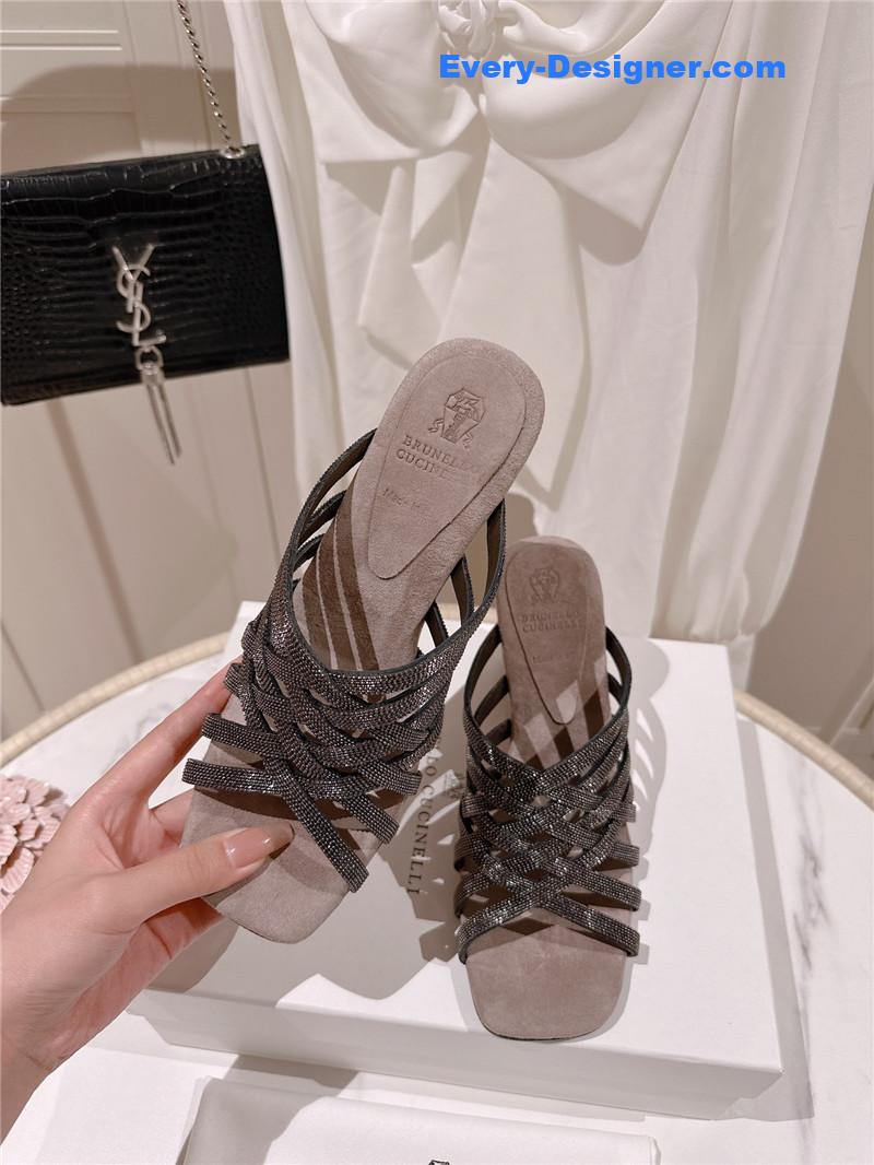 steel D1am0nd wedge slippers