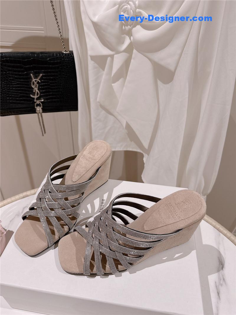 steel D1am0nd wedge slippers