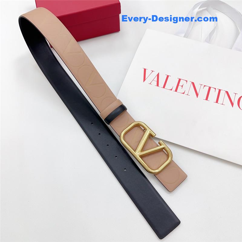 Va1e*ntin0 new double-sided top layer cowhide belt