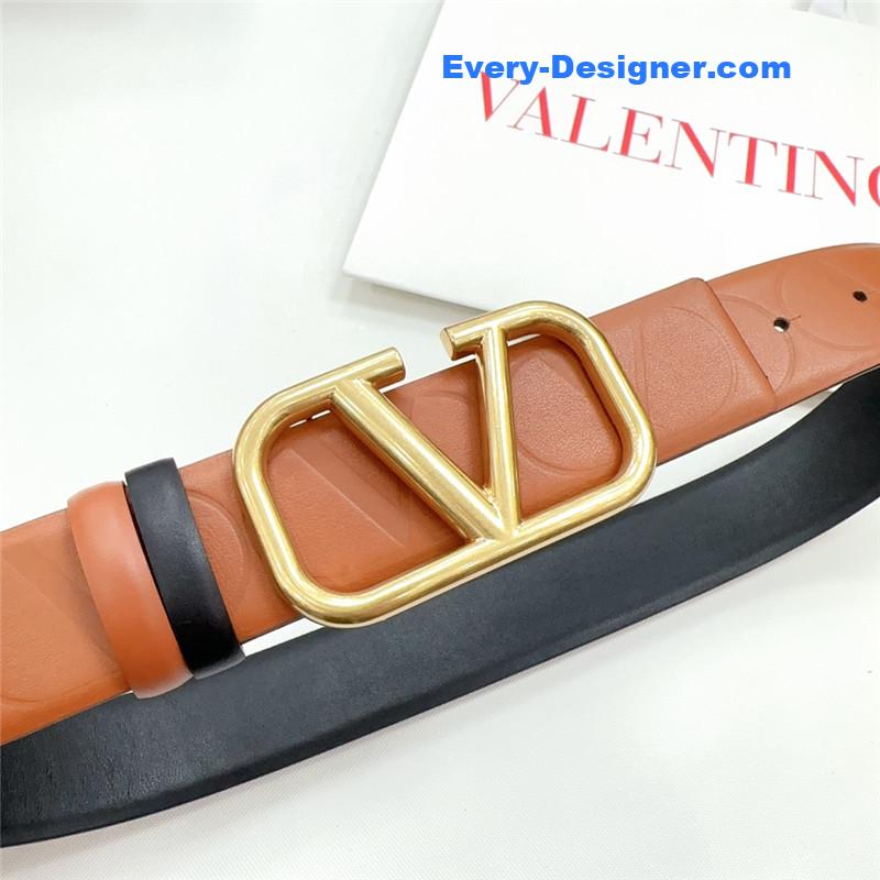Va1e*ntin0 new double-sided top layer cowhide belt
