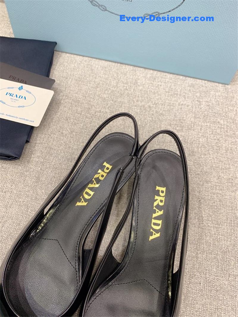 Pra*a catwalk new cat heel origami back empty shoes