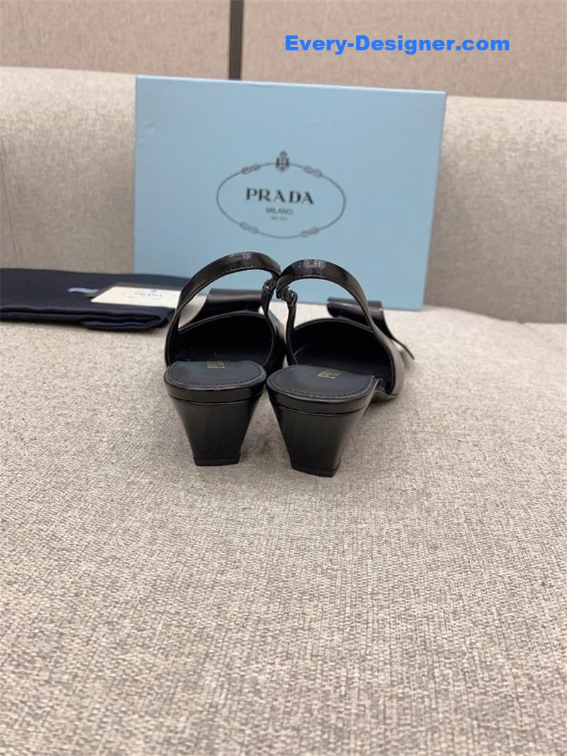 Pra*a catwalk new cat heel origami back empty shoes