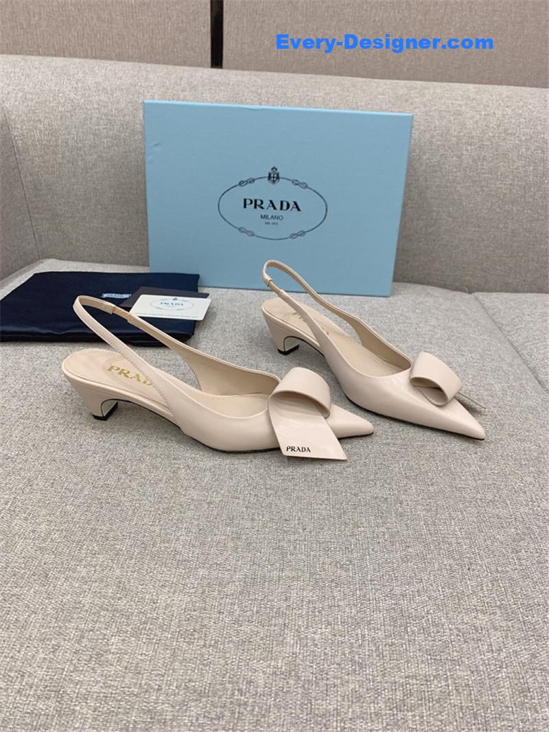 Pra*a catwalk new cat heel origami back empty shoes