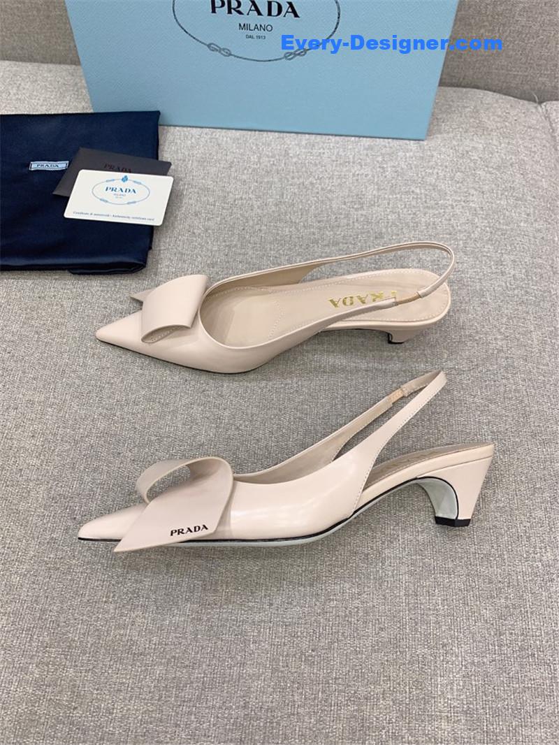 Pra*a catwalk new cat heel origami back empty shoes