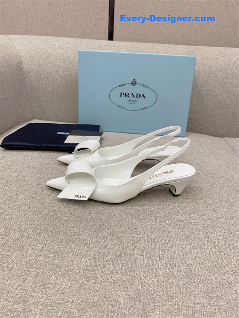 Pra*a catwalk new cat heel origami back empty shoes