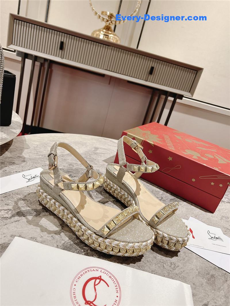Chr1st1an louboutin wedge sandals