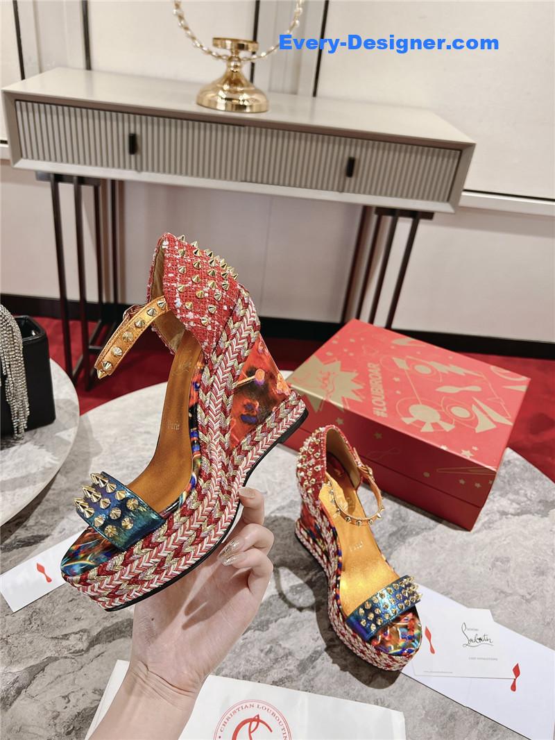 Chr1st1an louboutin mafaldina zeppa wedge sandals