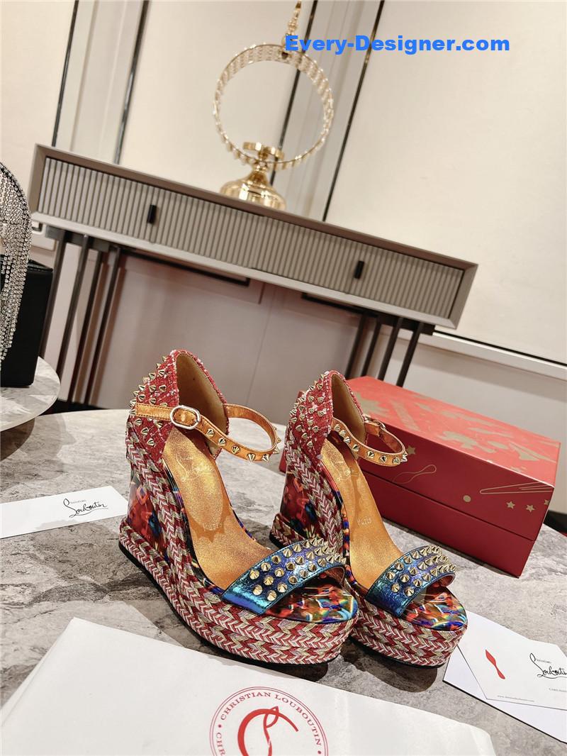 Chr1st1an louboutin mafaldina zeppa wedge sandals
