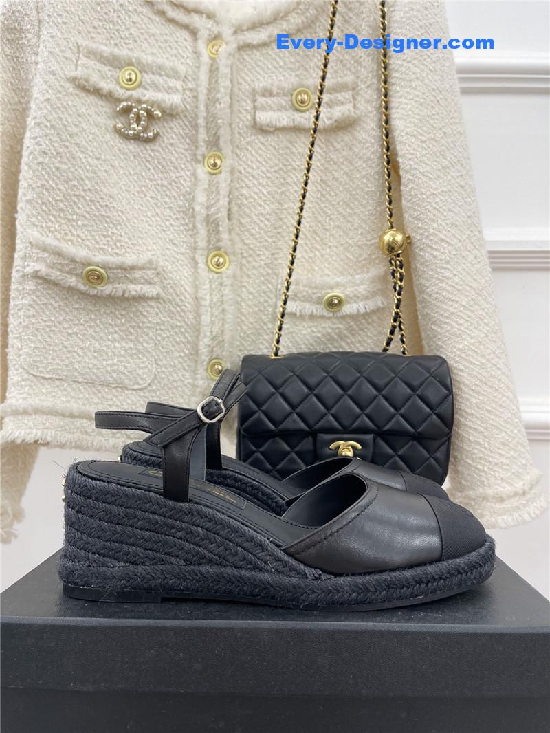 CC wedge platform sandals