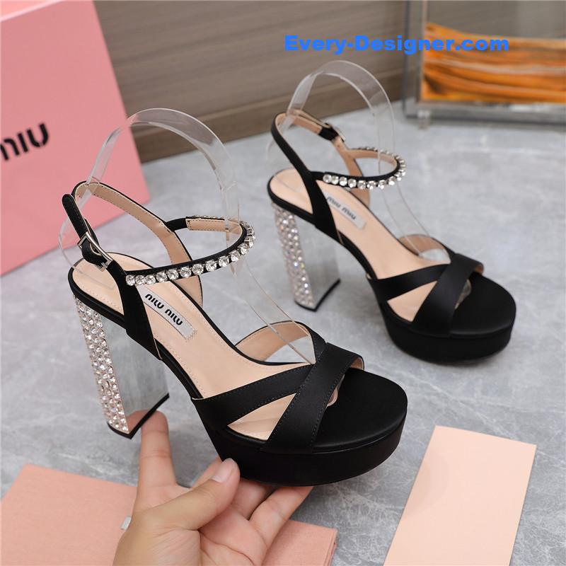 M1um1u high-heeled chunky-heeled sandals