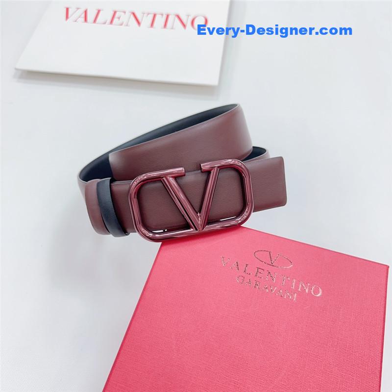 Va1e*ntin0 new double-sided top layer cowhide belt