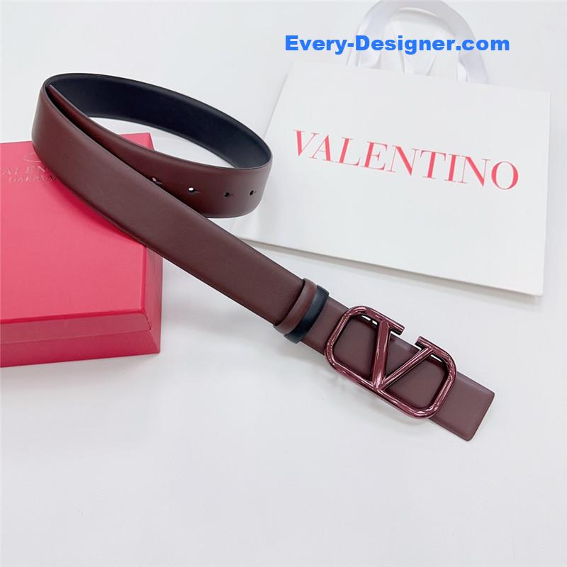 Va1e*ntin0 new double-sided top layer cowhide belt