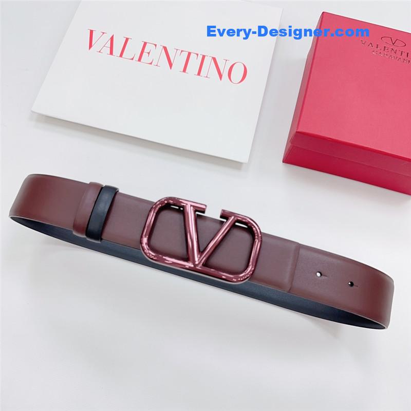 Va1e*ntin0 new double-sided top layer cowhide belt