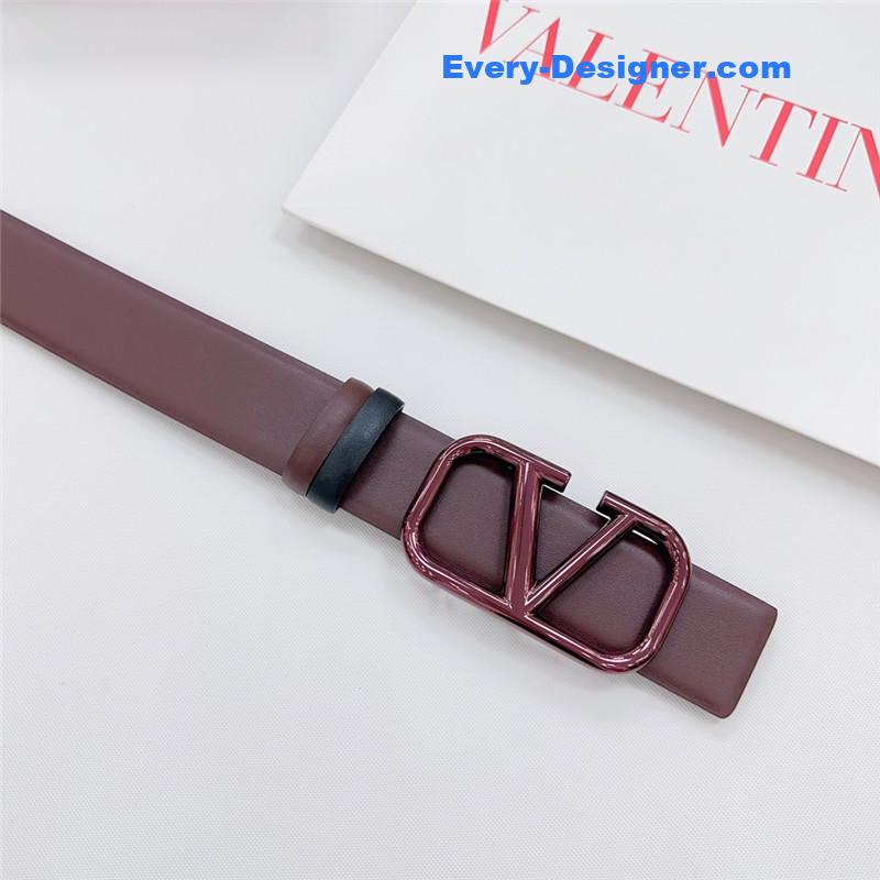 Va1e*ntin0 new double-sided top layer cowhide belt
