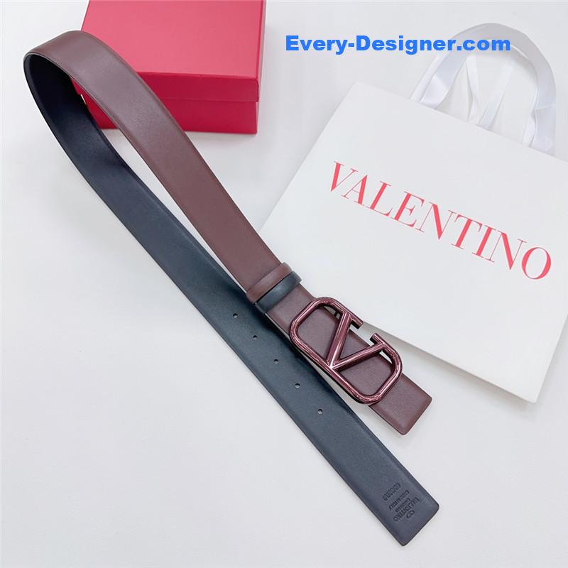 Va1e*ntin0 new double-sided top layer cowhide belt