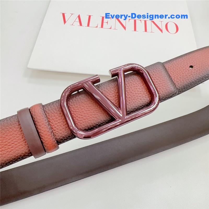 Va1e*ntin0 new double-sided top layer cowhide belt
