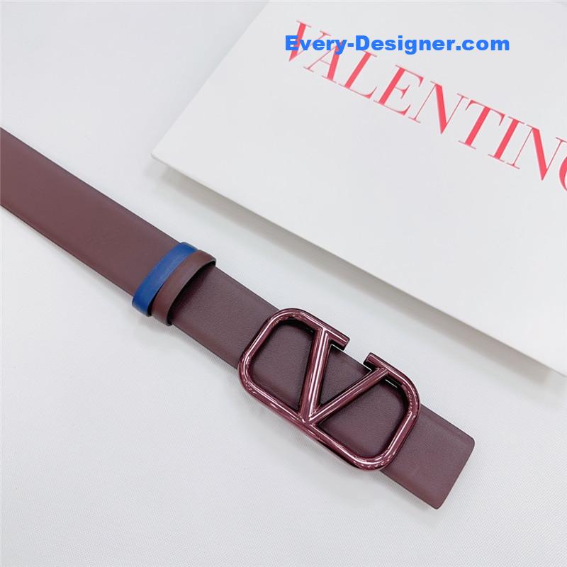 Va1e*ntin0 new double-sided top layer cowhide belt