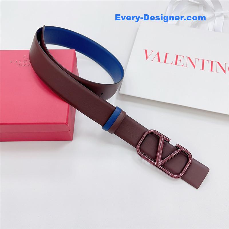 Va1e*ntin0 new double-sided top layer cowhide belt