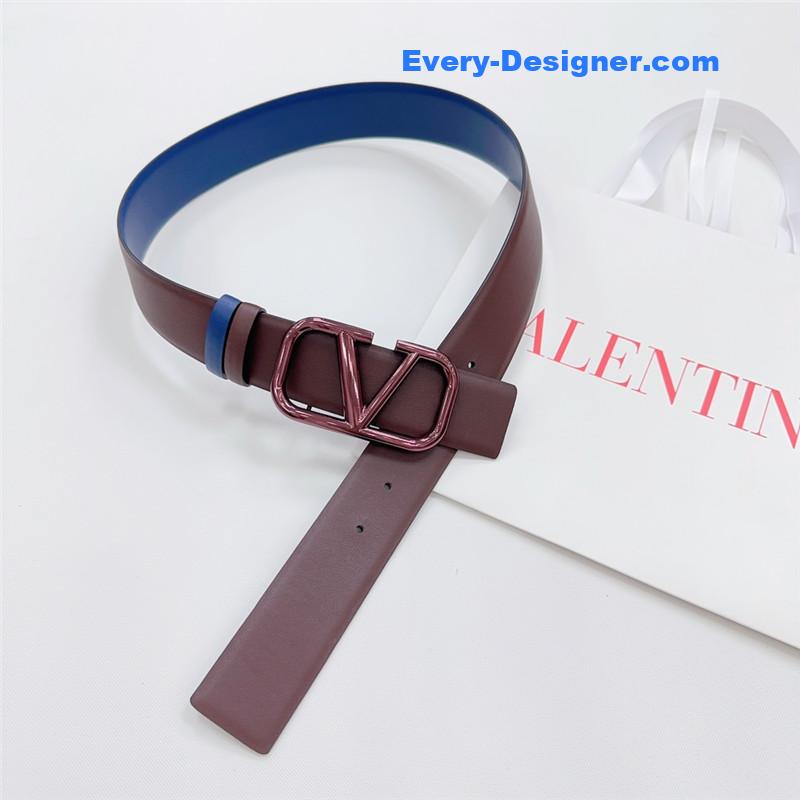Va1e*ntin0 new double-sided top layer cowhide belt