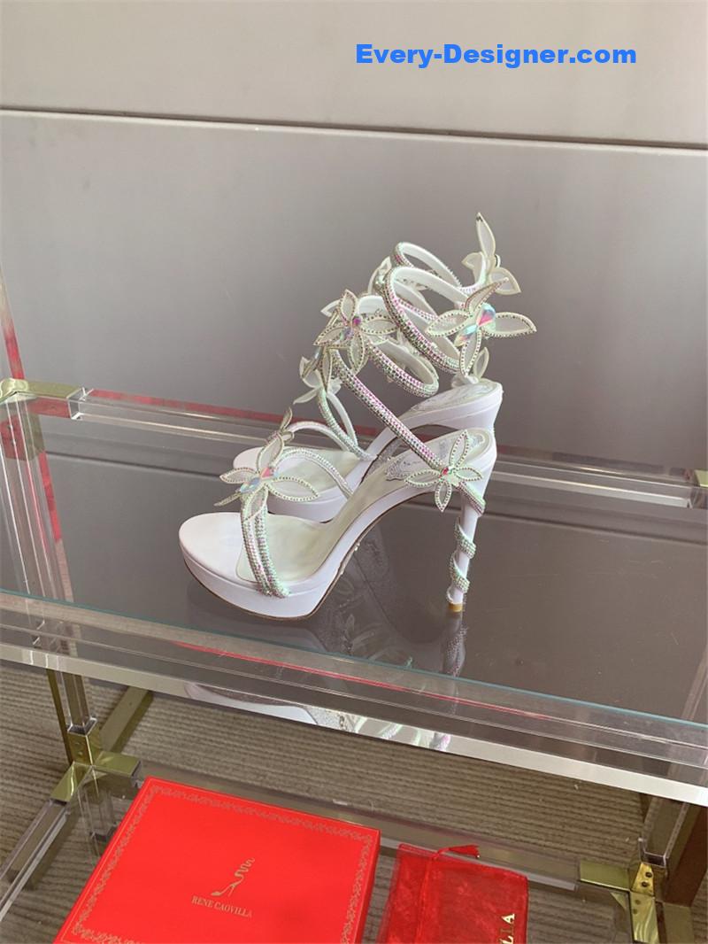 rene caovilla crystal butterfly high heel sandals