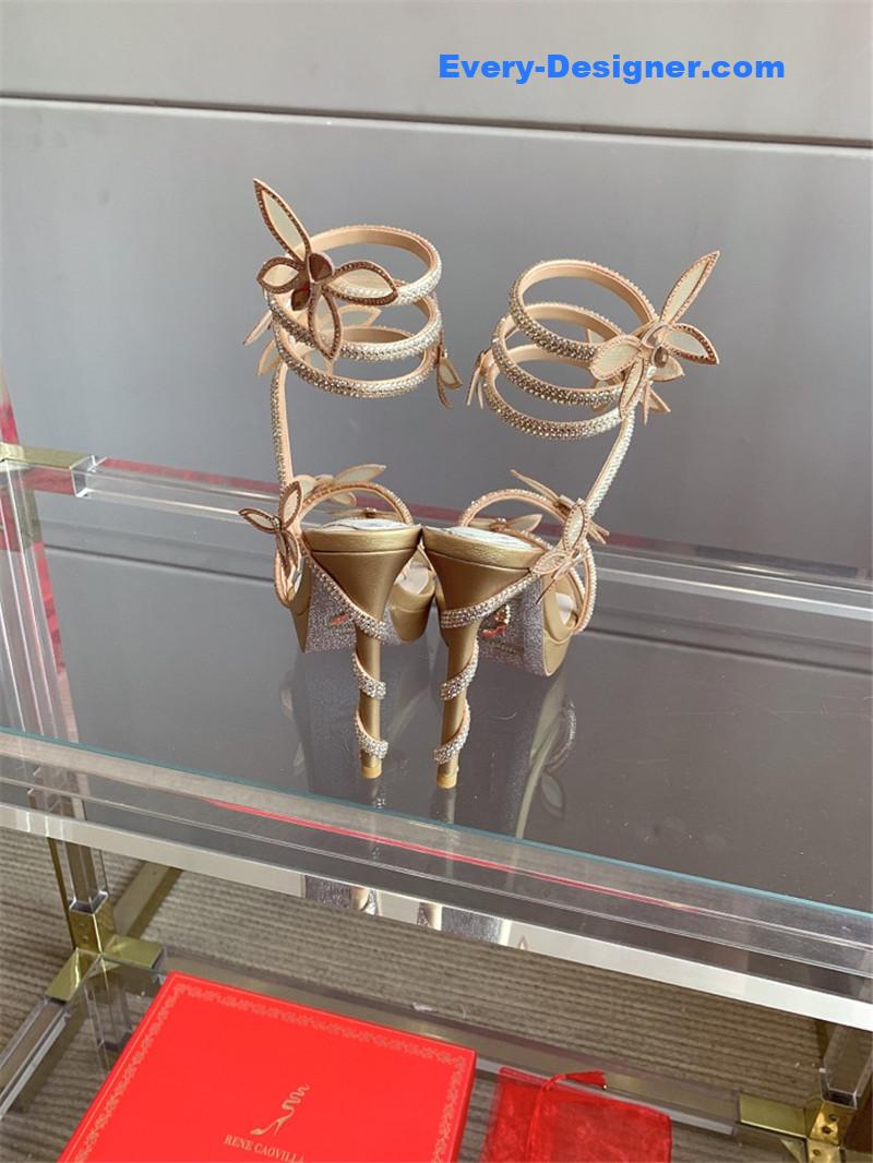 rene caovilla crystal butterfly high heel sandals