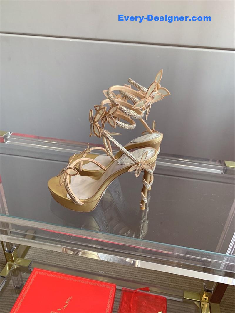 rene caovilla crystal butterfly high heel sandals
