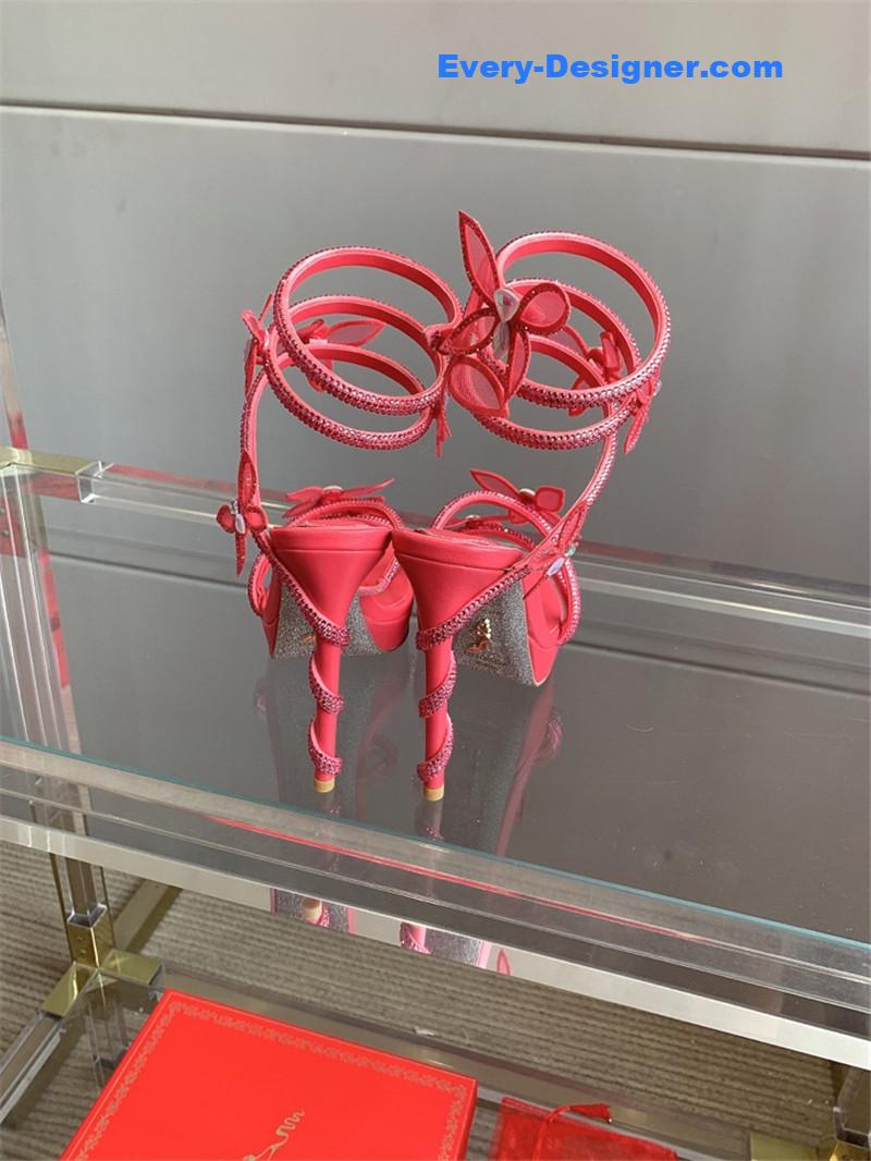 rene caovilla crystal butterfly high heel sandals