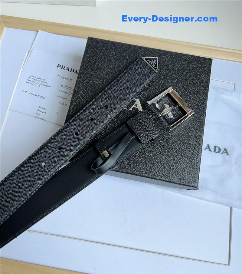 Pra*a enamelled metal triangle logo belt