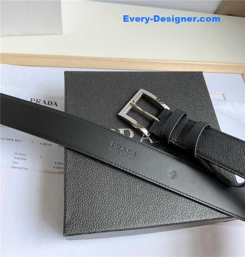 Pra*a enamelled metal triangle logo belt