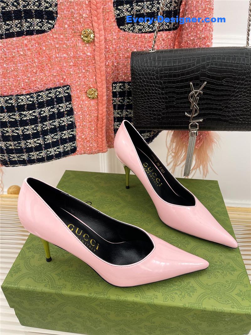 Gvc*1 metal heel pointed high heels