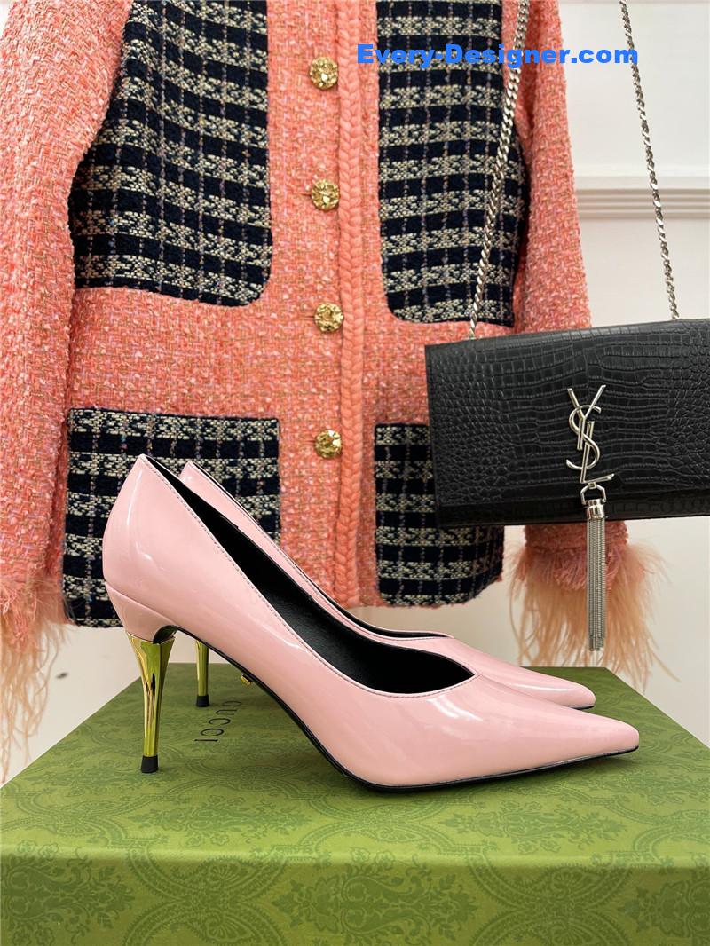 Gvc*1 metal heel pointed high heels