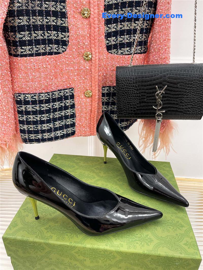 Gvc*1 metal heel pointed high heels