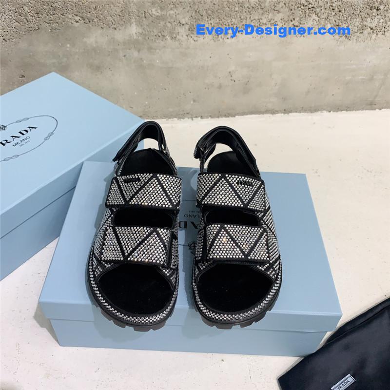 Pra*a rhinestone sandals