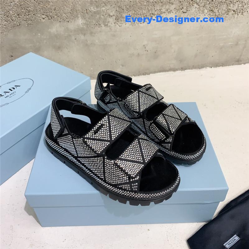 Pra*a rhinestone sandals