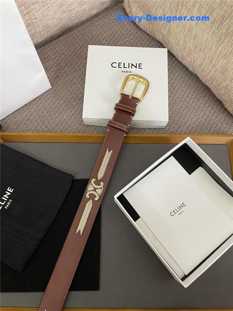 Ce1i*e embroidered belt in vintage calfskin