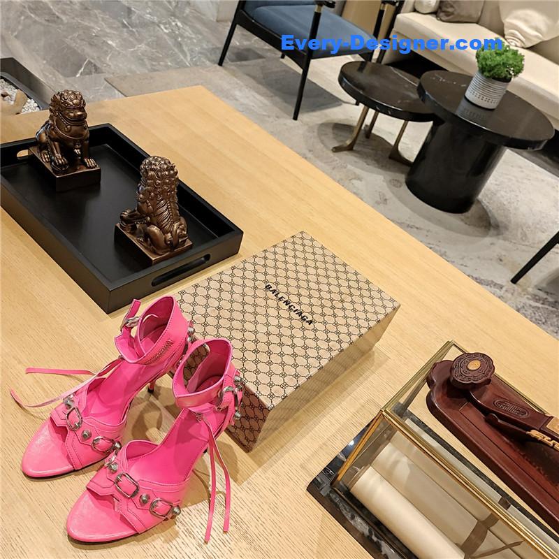 Ba1en*iaga studded fishmouth sandals