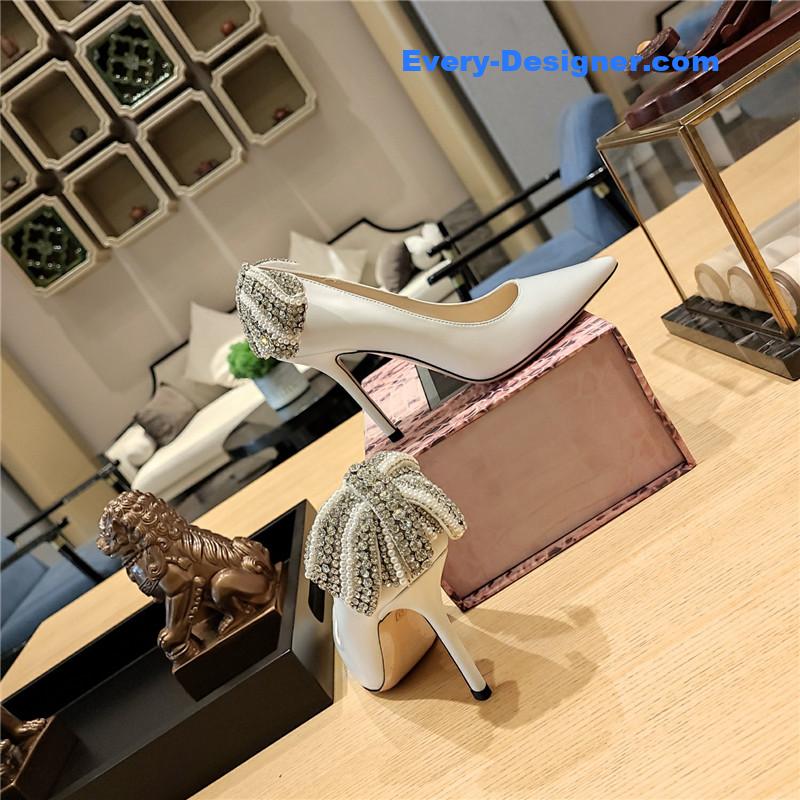 j1m*y ch00 pearl crystal bow D1am0nd shoes