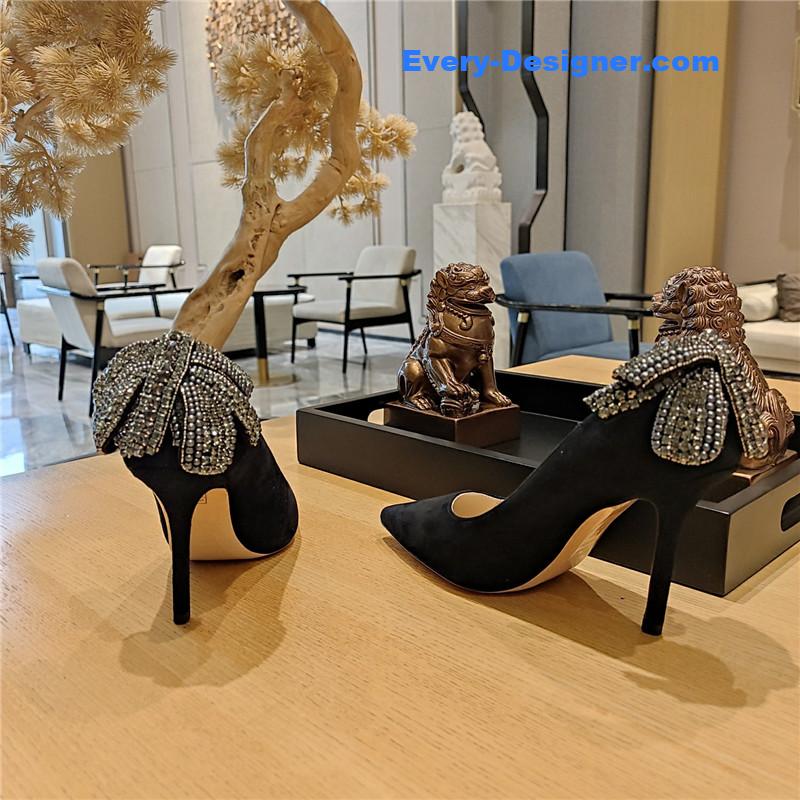 j1m*y ch00 pearl crystal bow D1am0nd shoes