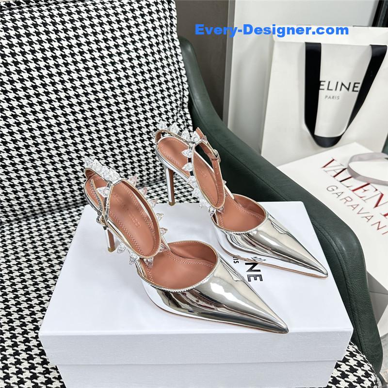 amina muaddi high heel sandals